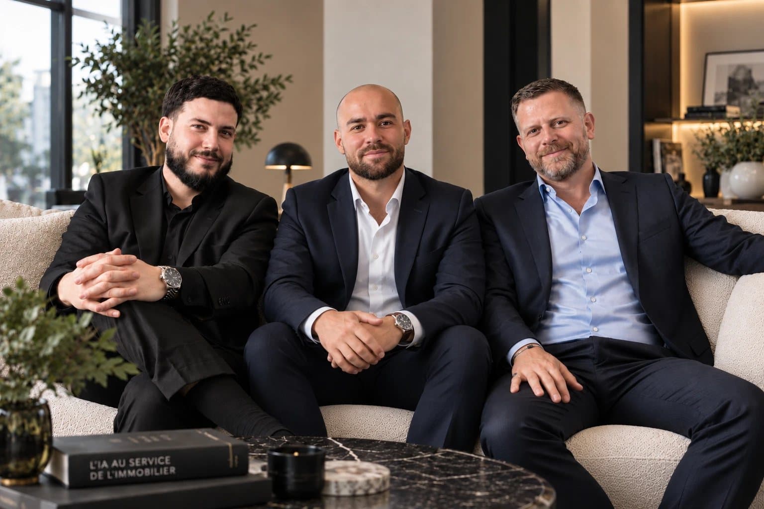 Siméon Fouassier, Maximilien de Boüard et Maxime Nahoum, les trois associés d'Adopt'IA